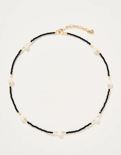PEARL BITTY BEAD NECKLACE BLACK
