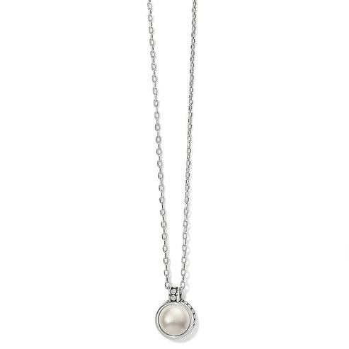 PEBBLE DOT PEARL SHORT NECKLACE SILVER