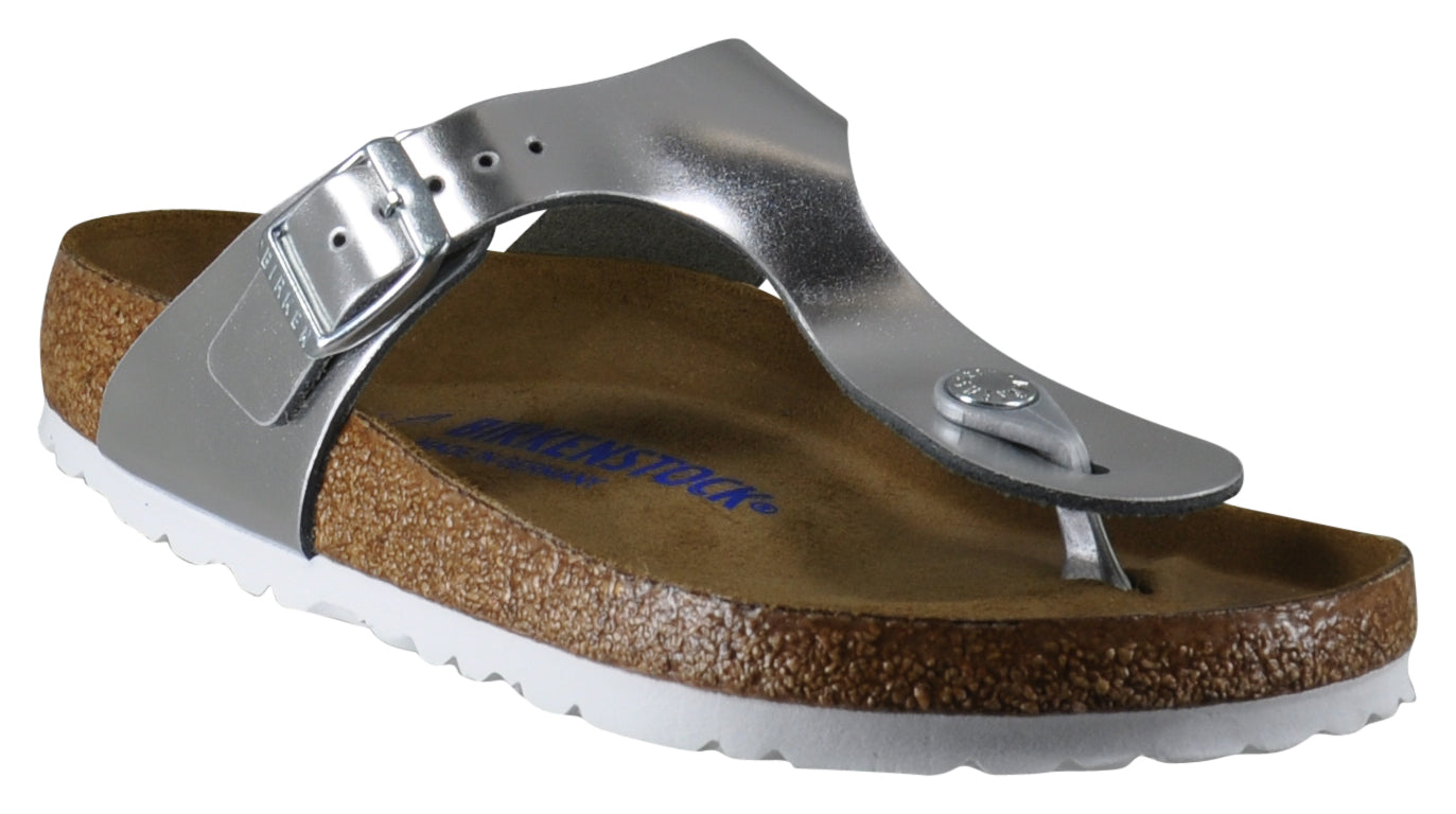 GIZEH SOFT FOOTBED METALLIC SILVER