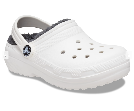 TODDLER CLASSIC LINED CLOG WHITE/GREY