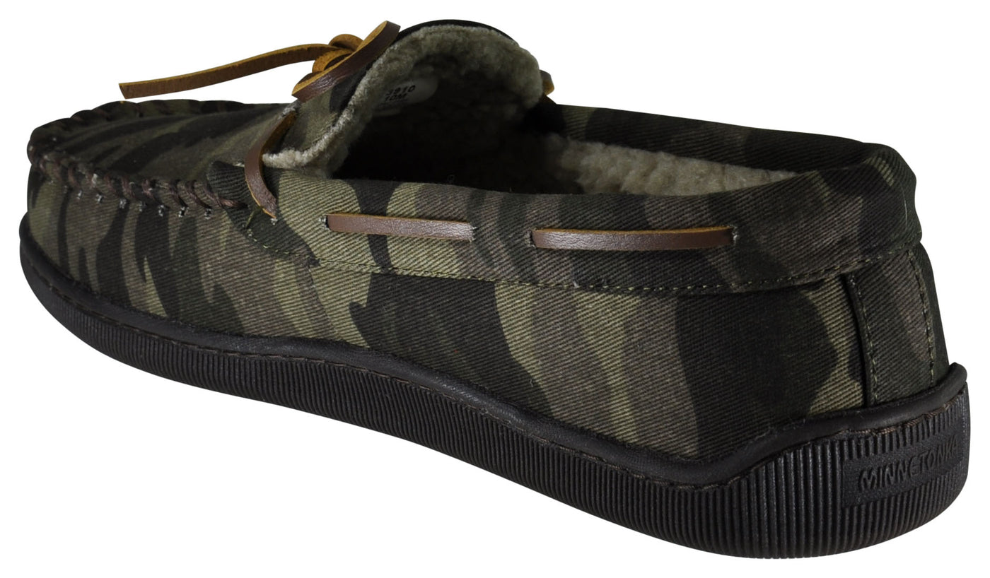 PILE LINED HARDSOLE MOCCASIN GREEN CAMO