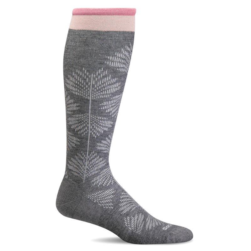FULL FLORAL-KNEE HI MODERATE COMPRESSION CHARCOAL