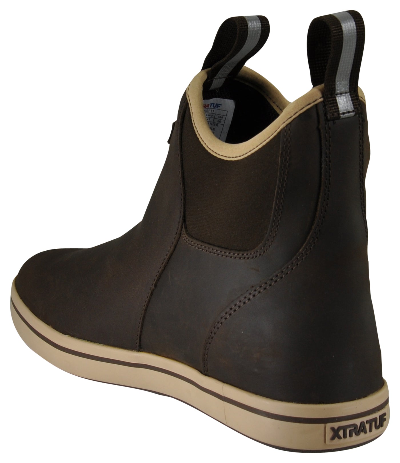 MEN'S LEATHER 6 IN' ANKLE DECK BOOT BROWN
